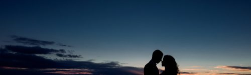 Silhouettes of a couple